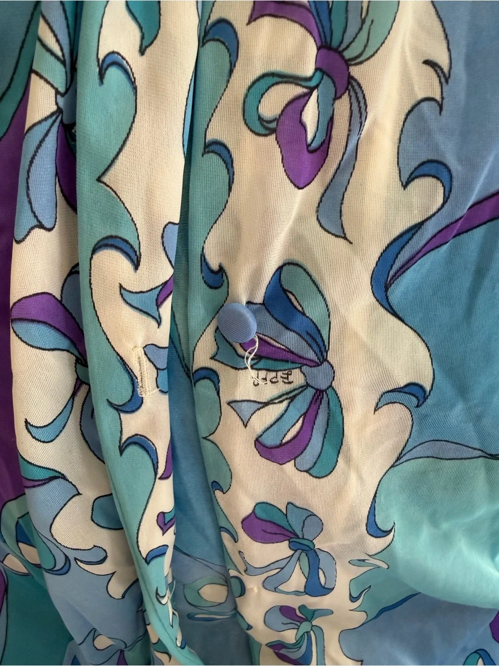 Emilio Pucci for Formfit Rogers Sheer Blue & Purple Loungewear Top